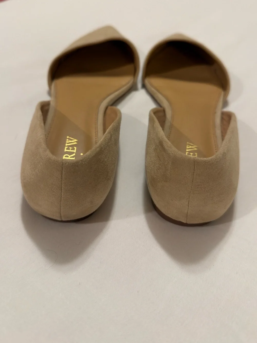 J. Crew Tan Pointed D'Orsay Suede Flats
